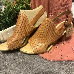 Born Tan Perforated Mules